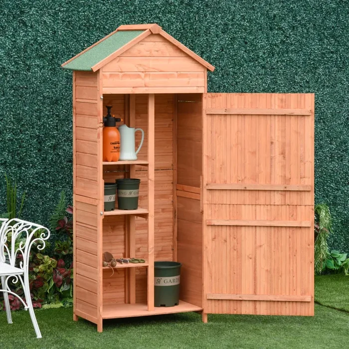 Casetta Box da Giardino in Legno Naturale 89×50 cm - immagine 2