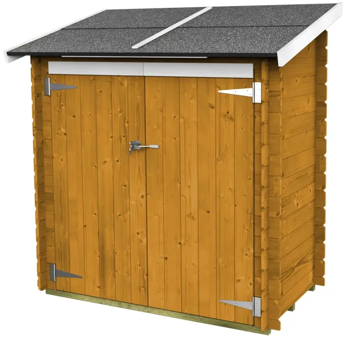Casetta Box da Giardino per Attrezzi 155×85 cm con Porta Doppia Cieca in Legno Castagno