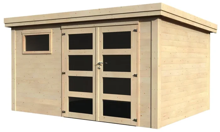 Casetta Box da Giardino per Attrezzi 3,90×3,05m Senza Pavimento in Legno Abete 28mm Paolo In saldo