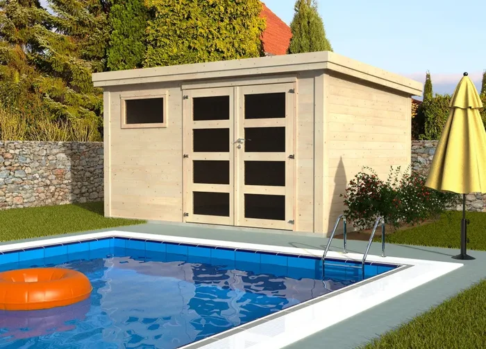 Casetta Box da Giardino per Attrezzi 3,90×3,05m Senza Pavimento in Legno Abete 28mm Paolo In saldo - immagine 2
