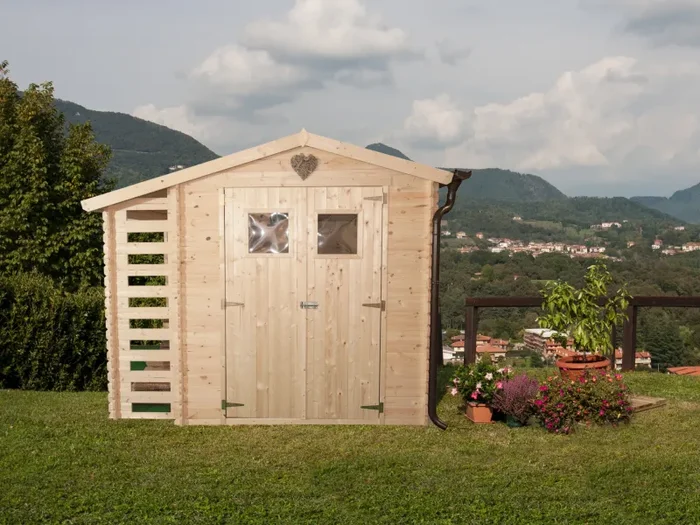 Casetta Box da Giardino Porta Utensili 200×200 cm in Legno con Legnaia Ava - immagine 3
