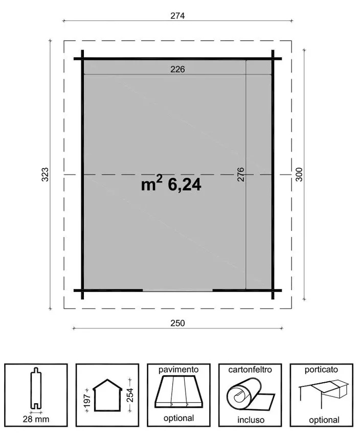 Casetta Box da Giardino Porta Utensili 250×300 cm in Legno Elena - immagine 2