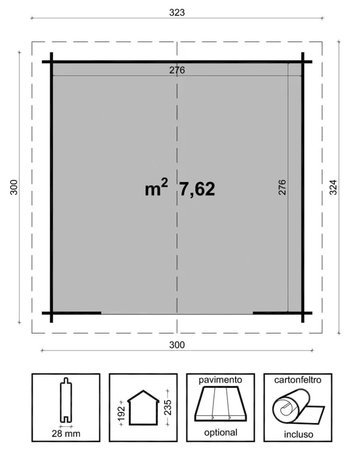 Casetta Box da Giardino Porta Utensili 300×300 cm in Legno Cleo - immagine 2