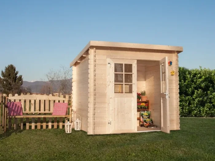 Casetta Box da Giardino Porta Utensili 300×300 cm Senza Pavimento Asia in Legno di Abete Grezzo Vendita online