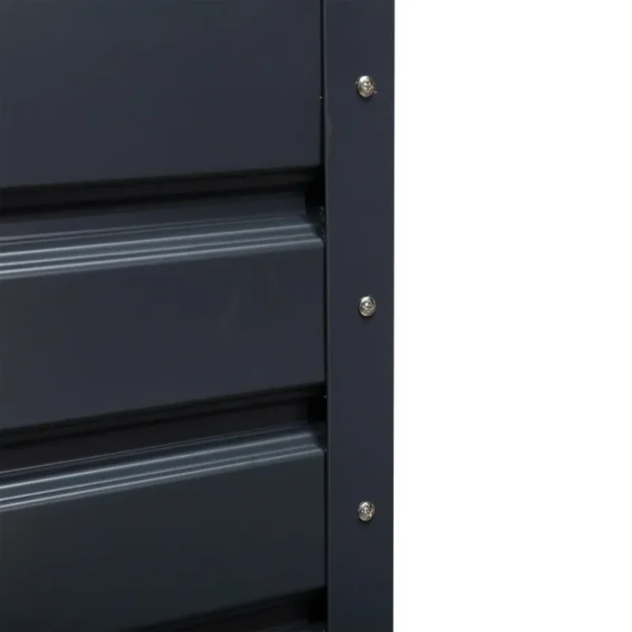 Cassapanca Baule da Esterno Rettangolare 132x61x62 cm in Acciaio Grigiio - immagine 3