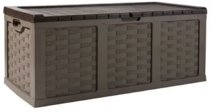 Cassapanca Baule da Esterno Rettangolare 157x75x63 cm in Resina Bauer Marrone