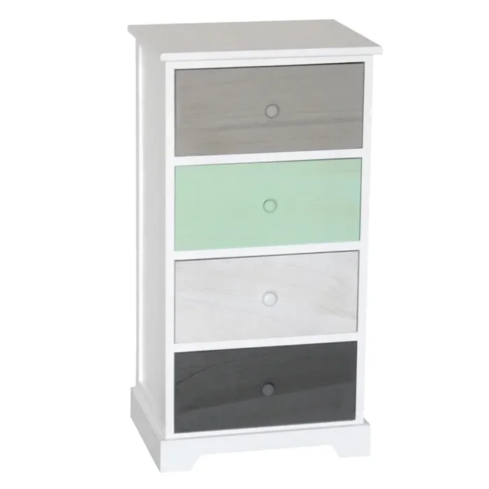 Cassetiera con 4 Cassetti in Legno Paulownia Multicolor Fadi