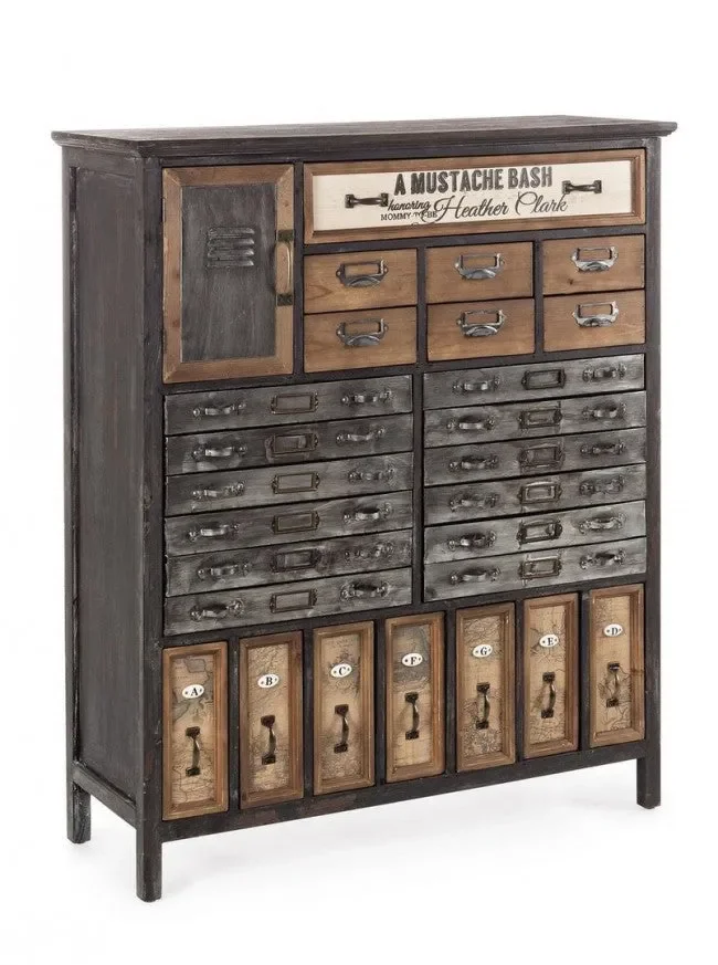 Cassettiera 1 Anta 26 Cassetti Sixtem in Legno