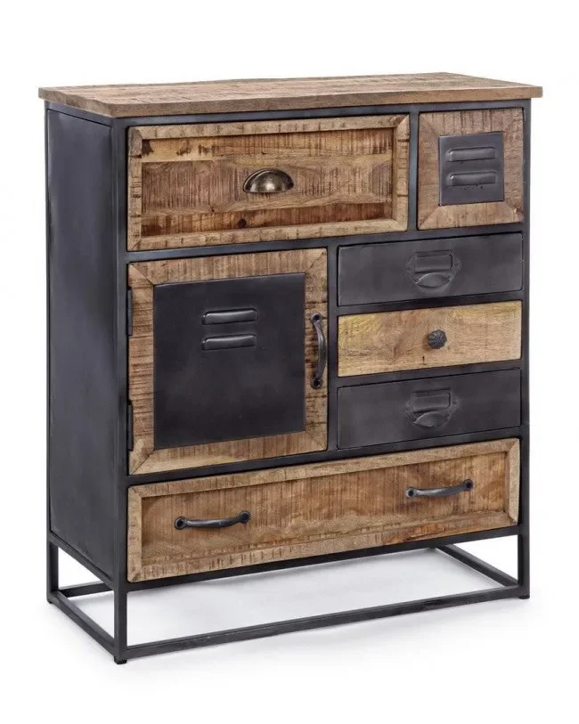 Cassettiera 1 Anta 6 Cassetti Rupert in Legno