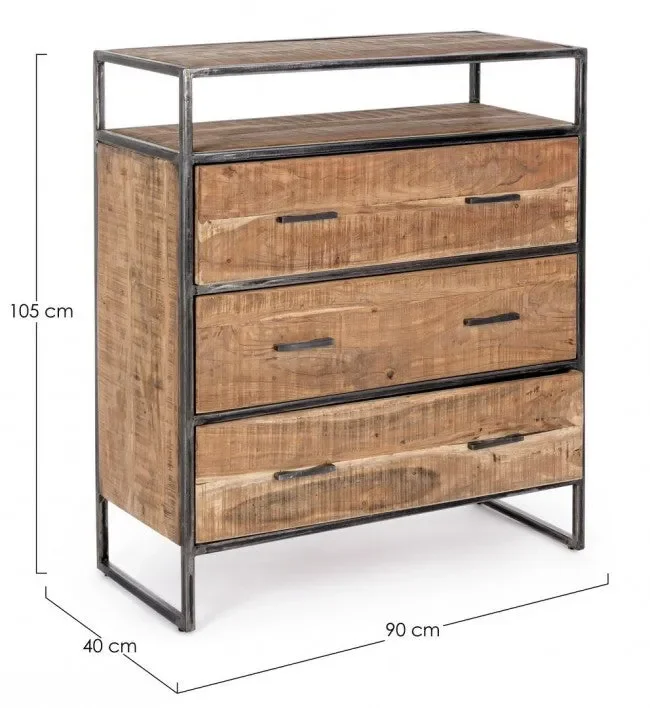 Cassettiera 3 Cassetti 90x40x105h cm Elmer - immagine 2