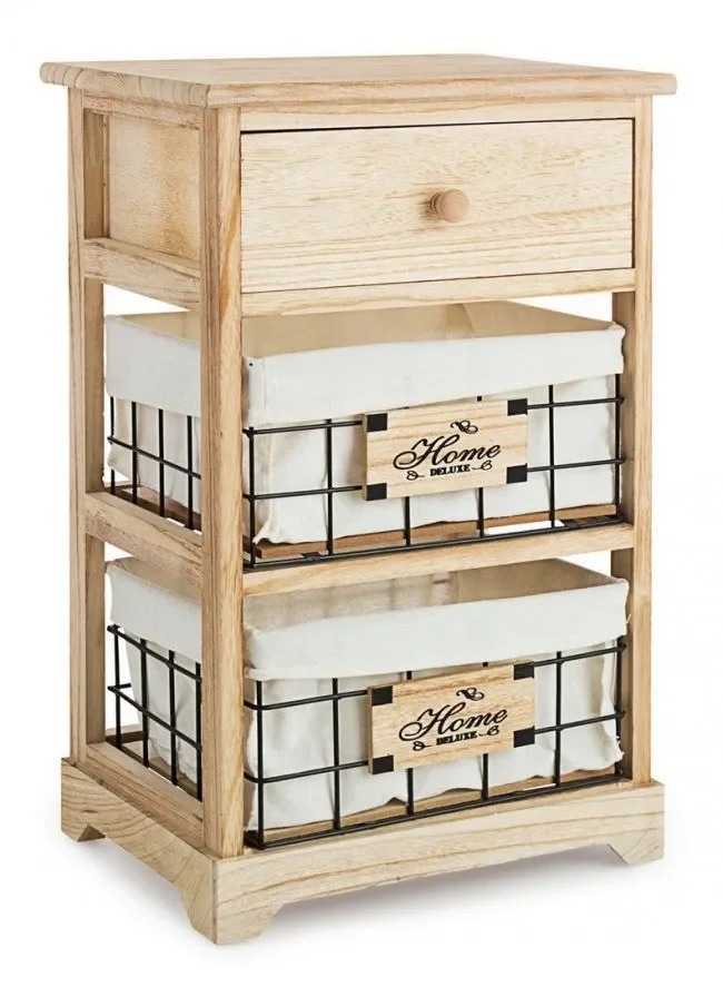 Cassettiera 3 Cassetti Home Deluxe 37×27 in Legno