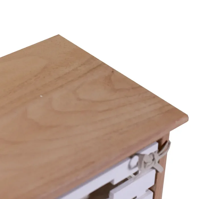 Cassettiera 3 Cassetti in Legno 35x27x66cm Arianna Naturale e Bianca - immagine 2