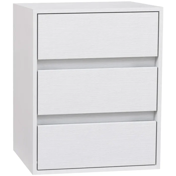 Cassettiera 3 Cassetti Moderna 40x30x50,5 cm in Legno Bianco