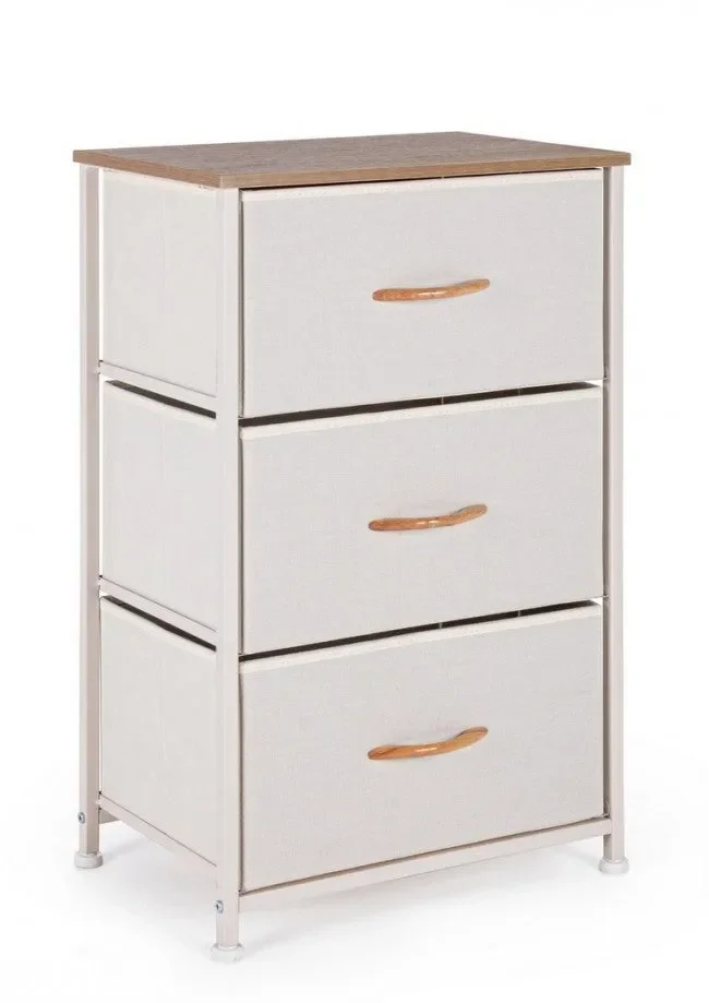 Cassettiera 3 Cassetti Textile 45x30x73H in Acciaio