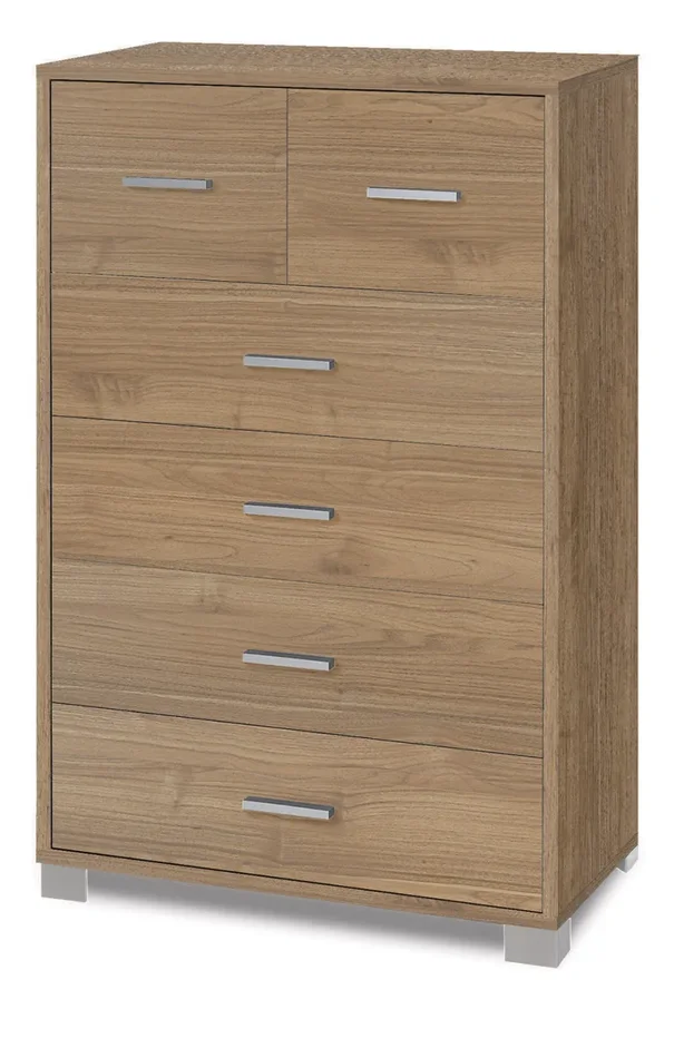 Cassettiera 4+2 Cassetti 70x112x41 cm Noce Stelvio - immagine 3