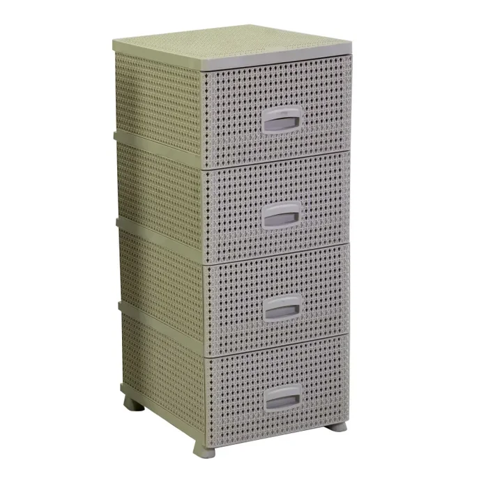 Cassettiera 4 Cassetti 43×36,8xh89,4 cm in Plastica Crema