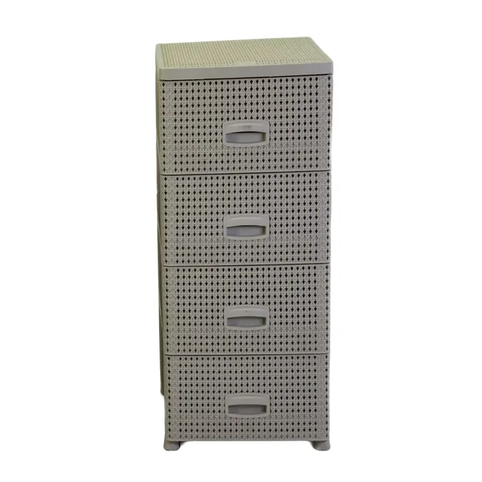 Cassettiera 4 Cassetti 43×36,8xh89,4 cm in Plastica Crema - immagine 3