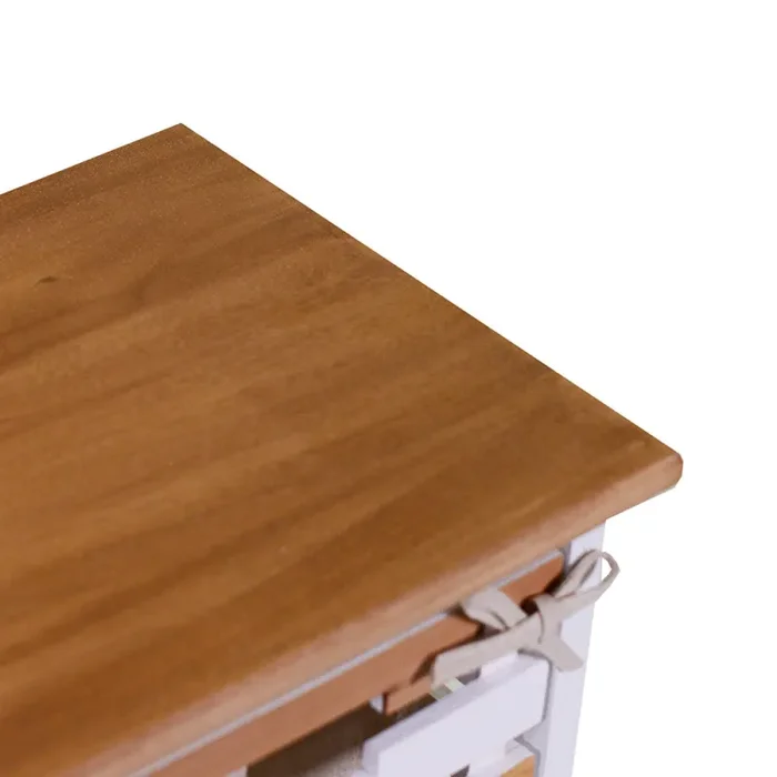 Cassettiera 4 Cassetti in Legno 30x27x85cm Arianna Naturale e Bianca - immagine 2