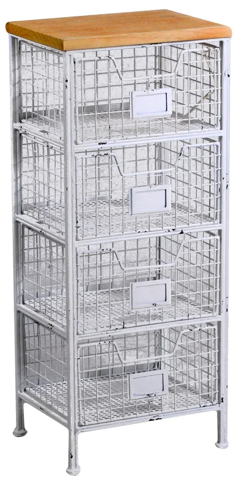 Cassettiera 4 Cassetti in Metallo Pescara Bianco