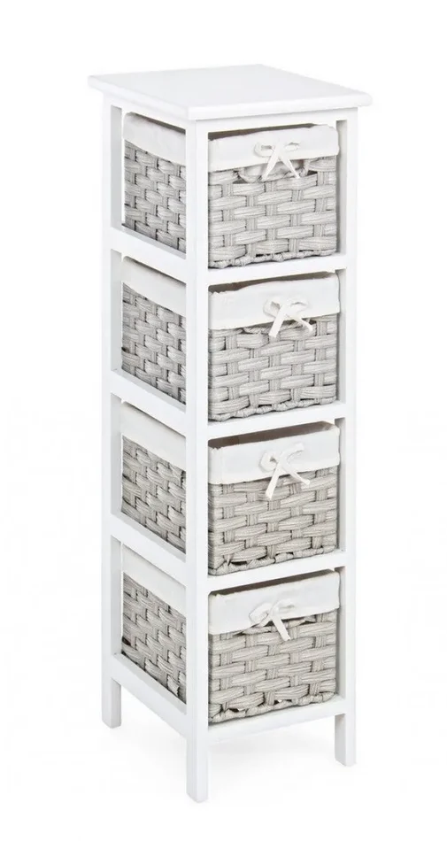 Cassettiera 4 Cassetti Livigno 25x29x82 cm in Legno