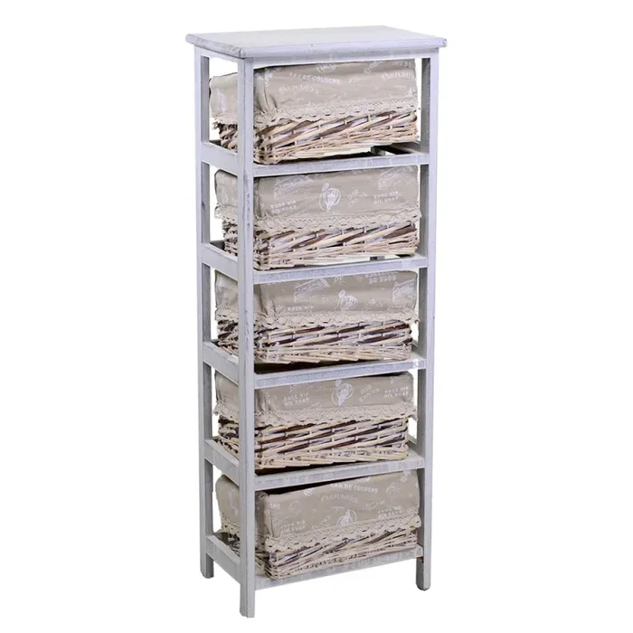 Cassettiera 5 Cassetti in Legno 40x28x104cm Federica