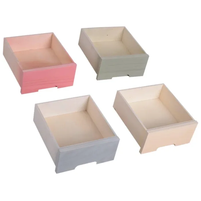 Cassettiera Colorato con 8 Cassetti in Legno di Paulonia 55x30x65.5 cm - immagine 2