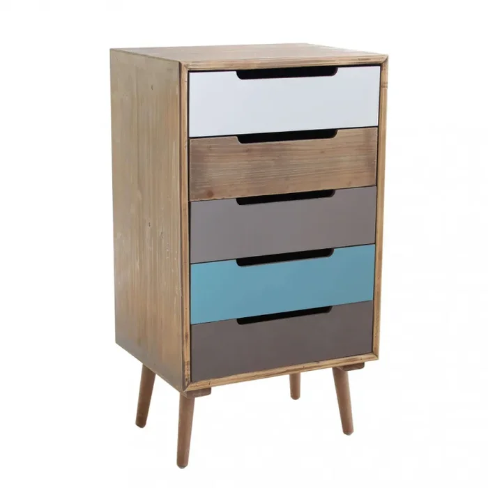 Cassettiera Darwin 45×36,5×81,5 h cm in Legno Multicolor