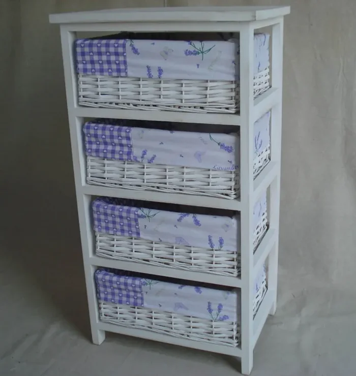 Cassettiera in Legno 4 Cassetti 40x29H73cm Lavanda - immagine 2