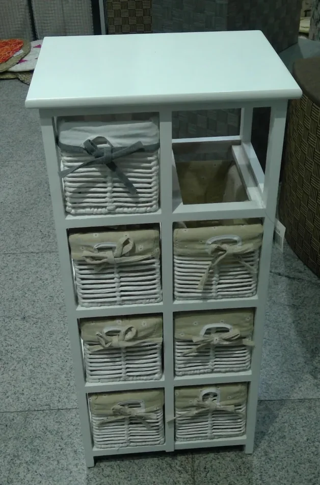 Cassettiera in Legno 6 Cassetti 38x28H100cm Hilary Bianca In saldo - immagine 2