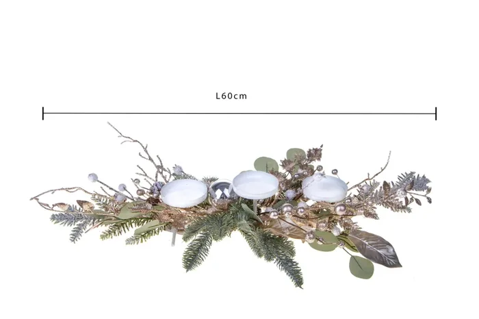 Centrotavola di Natale 60 cm per 3 Candele - immagine 2