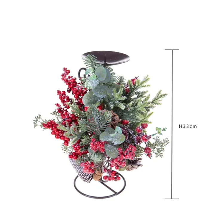 Centrotavola Natalizio 33 cm per 1 Candela - immagine 2