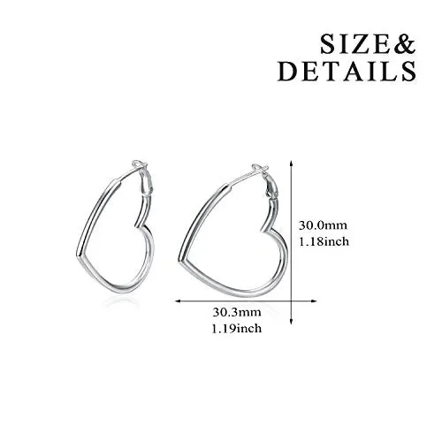 Cerchio Orecchini a Cuore Argento Sterling a Forma di… Saldi - immagine 3