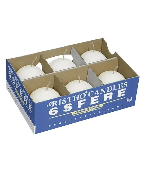 Cereria Di Giorgio Candele Sfera Ø 6 cm (6 pz) – Bianco - immagine 2