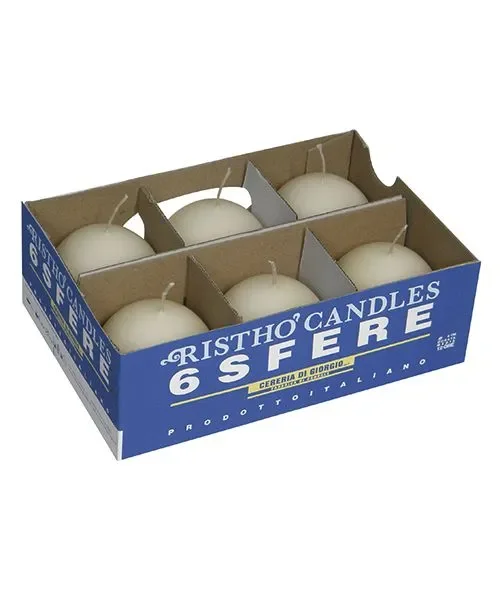 Cereria Di Giorgio Candele Sfera Ø 6 cm (6 pz) – Panna - immagine 2