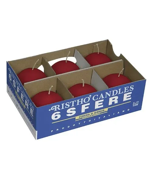 Cereria Di Giorgio Candele Sfera Ø 6 cm (6 pz) – Rosso - immagine 2