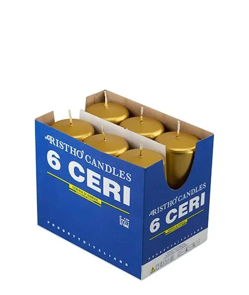 Cereria Di Giorgio Ceri Ø 6 cm h. 15 cm (6pz) – Oro