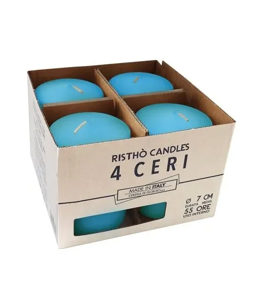 Cereria Di Giorgio Ceri Ø 7 cm H. 10 cm (4 pz) – Celeste Bebé - immagine 2