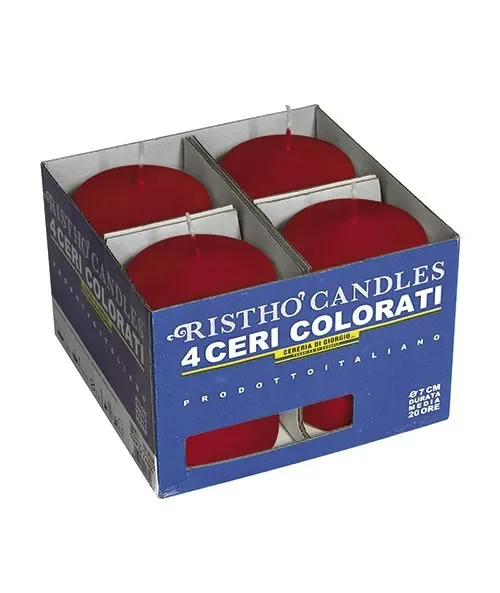 Cereria Di Giorgio Ceri Ø 7 cm H. 10 cm (4 pz) – Rosso - immagine 2