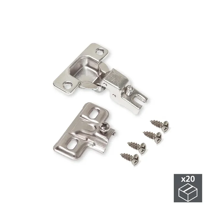 Cerniera a Scodellino 35 mm Collo Dritto 105 º con Basetta a Vite 20 Pezzi Emuca Sconti