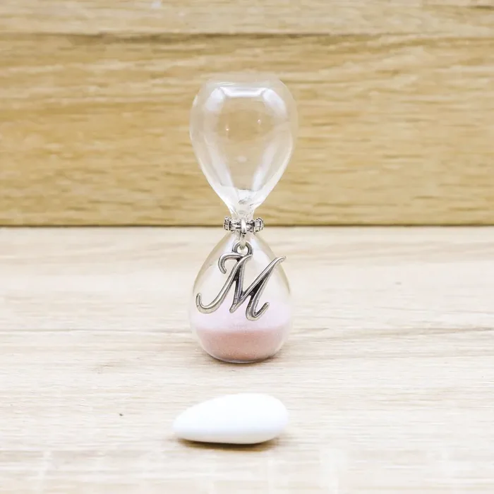 Clessidra Sabbia Rosa con Lettera Personalizzata Tabor