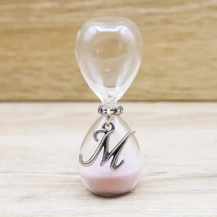 Clessidra Sabbia Rosa con Lettera Personalizzata Tabor - immagine 2