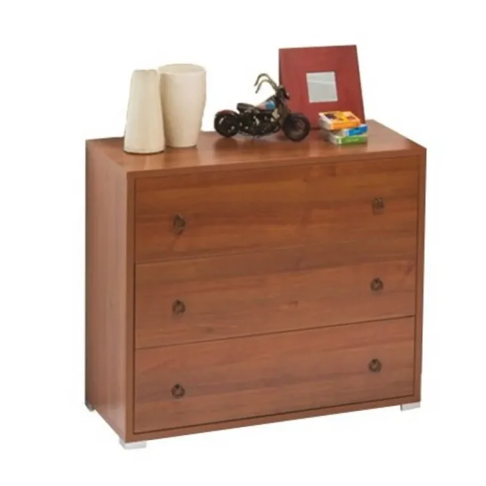 Comò 3 cassetti 91x45x81H cm noce antico - immagine 2