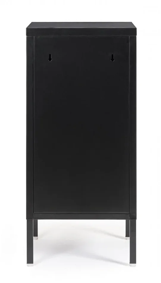 Comodino 1 Anta 40x35x76 cm Cambridge in Acciaio Nero Fornitura - immagine 3
