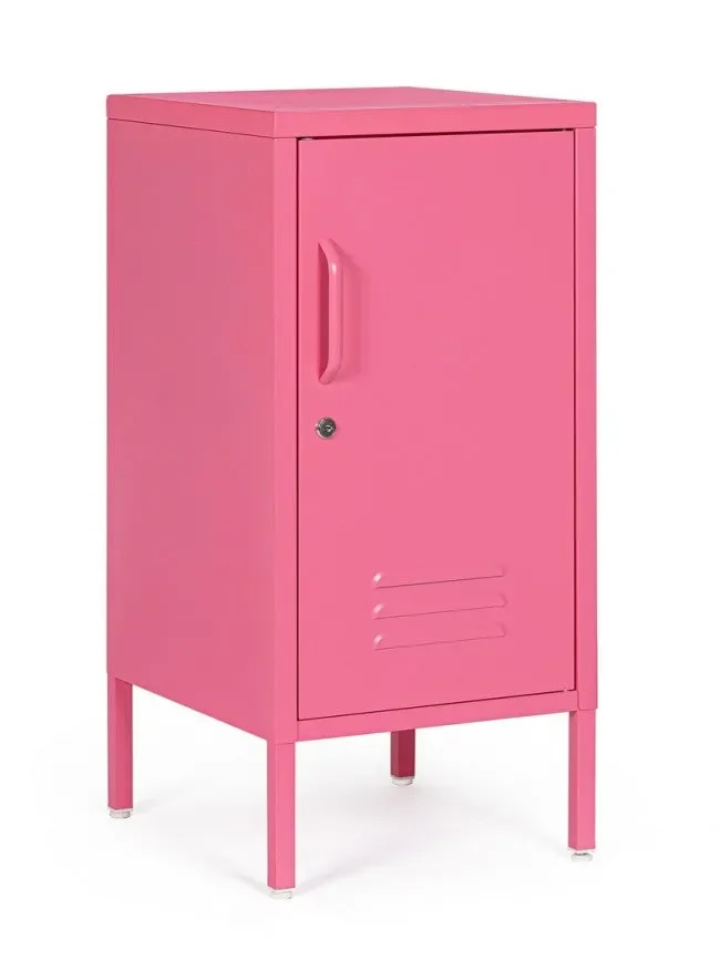 Comodino 1 Anta 40x35x76 cm Cambridge in Acciaio Rosa