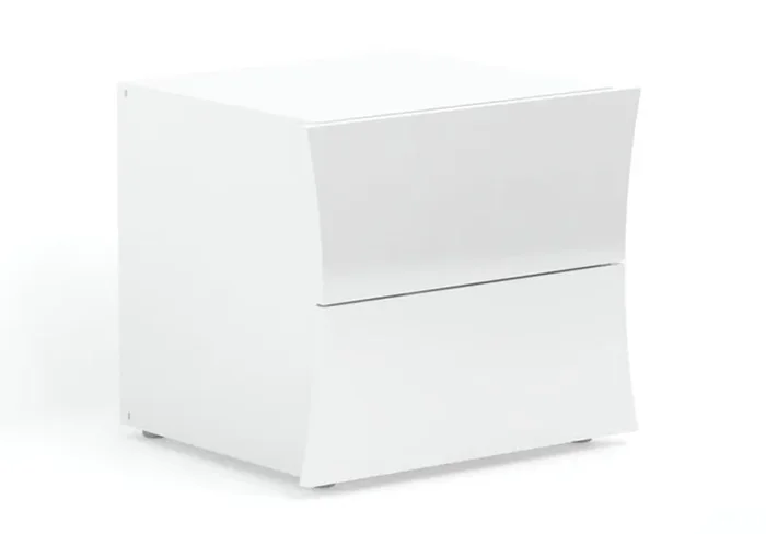 Comodino 2 Cassetti 50x40x41,3 cm Arco Bianco Lucido