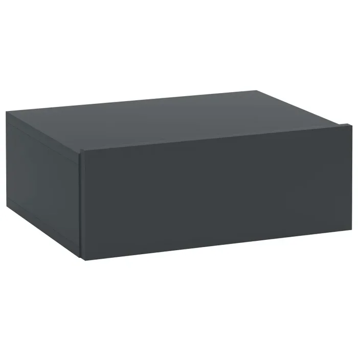 Comodino Sospeso Moderno 40x30x15 cm con Cassetto in Legno Nero Fornitura