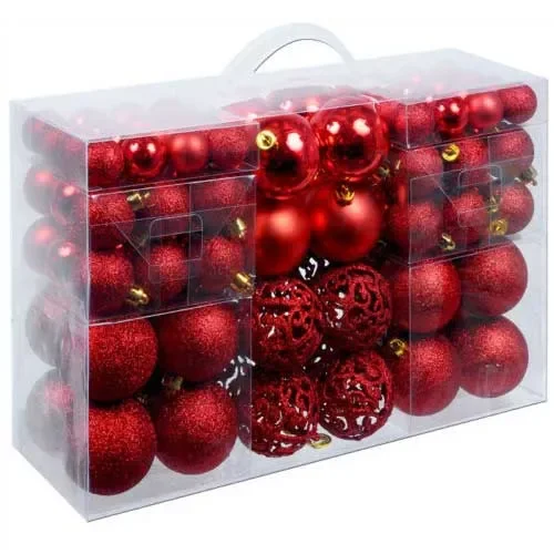 Confezione 100 Palline Natale Colore Rosso Diametro 3/4/6 Cm Addobbo Natalizio - immagine 3