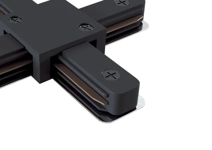 Connettore a X per Sistema Illuminazione a Binario Monofase Nero - immagine 2