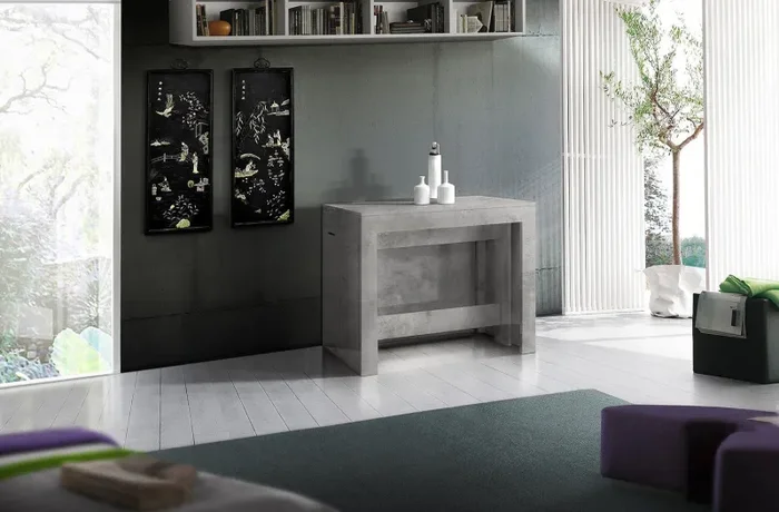 Consolle Allungabile 51/300x90x77 cm Pratika Cemento Bronx - immagine 2