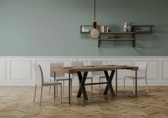 Consolle Allungabile 90-190x40x77 cm in Nobilitato Marrone - immagine 2